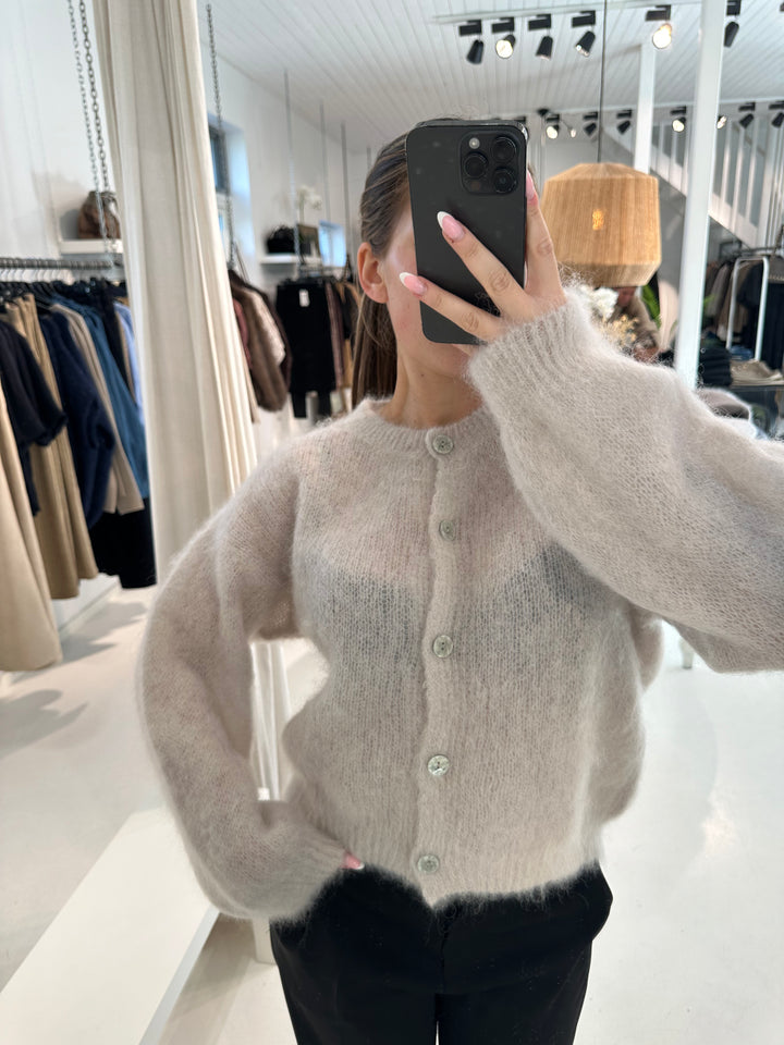 AMY - Fluffy Mohair Cardigan - Ivory