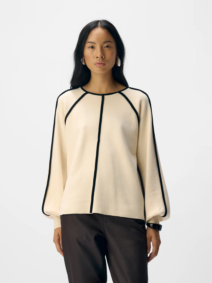 REYNARD - Contrast Pullover - Sandshell/Black