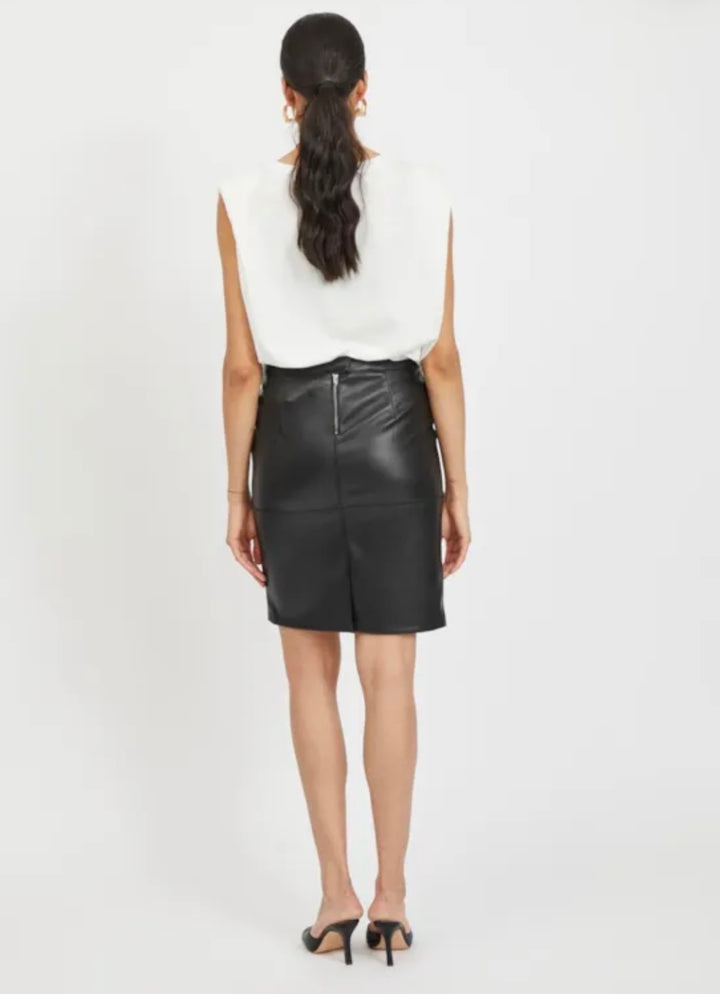 PENSA - Coated Skirt - Black