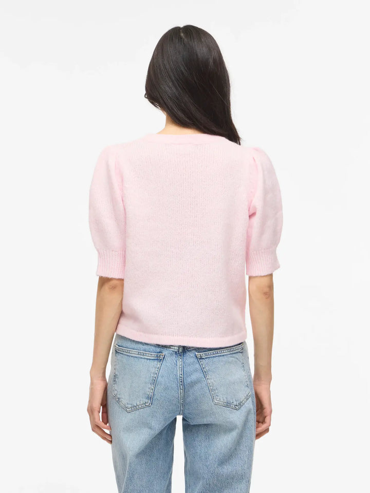 BIBBI - Short Knit Tee - Pink Melange