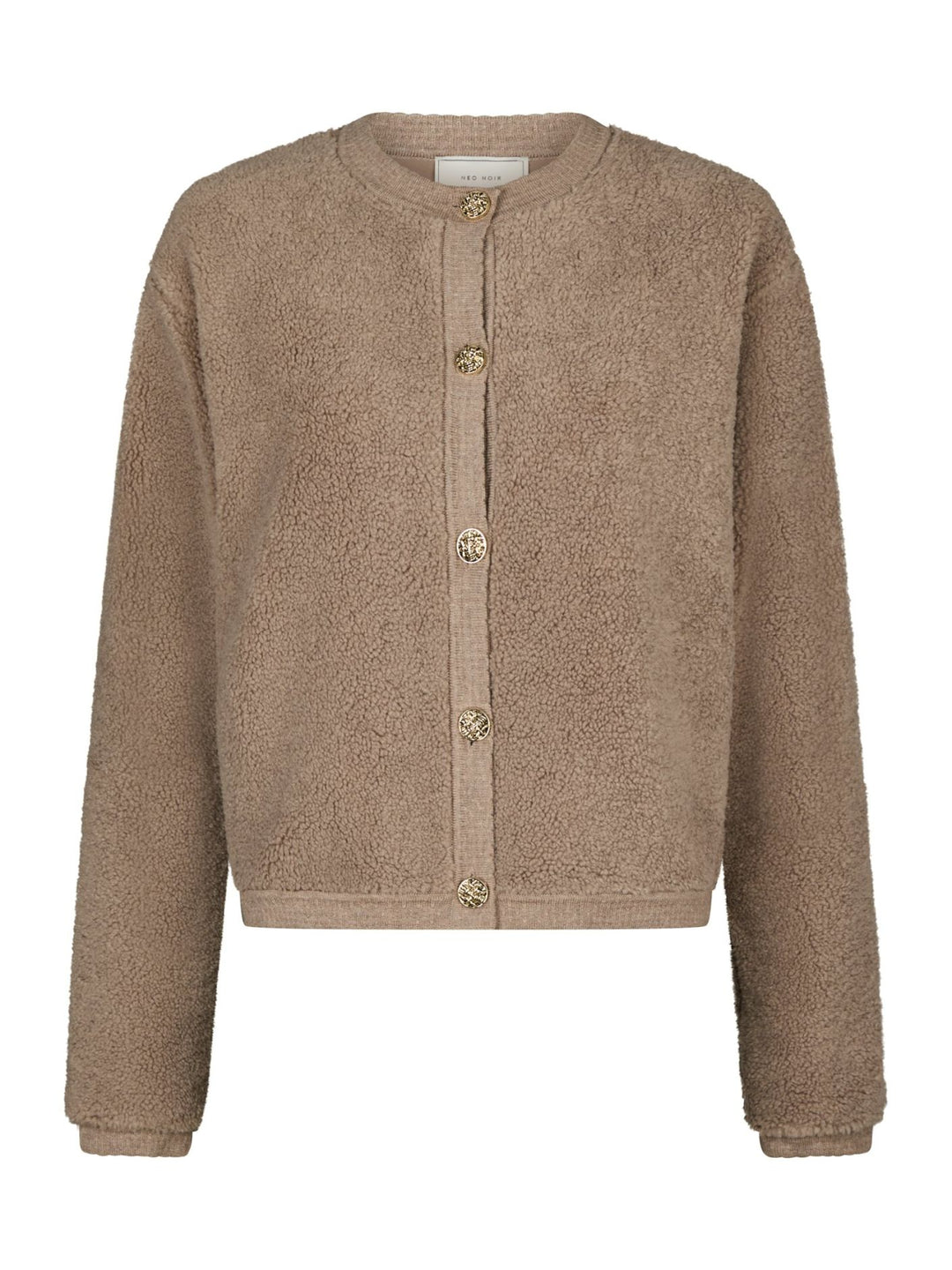 Neo Noir - Limo Fluffy Knit Cardigan - Dark Sand