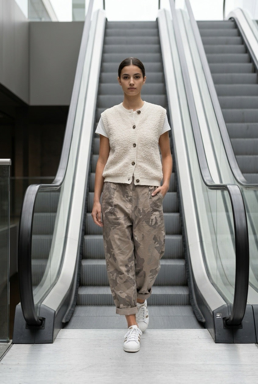 MARTA - Camo Pants - Beige