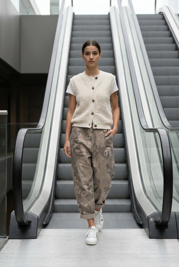 MARTA - Camo Pants - Beige