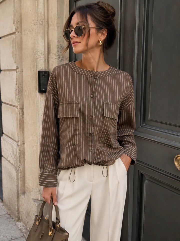 SAGA - Striped Shirt - Brown