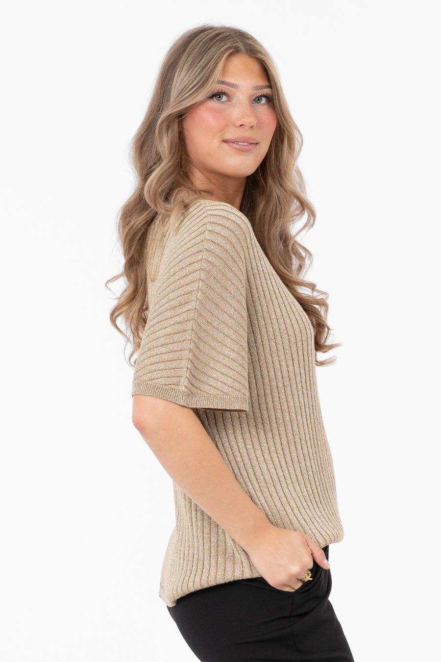 FRANCES - Knit Top - Antique Gold