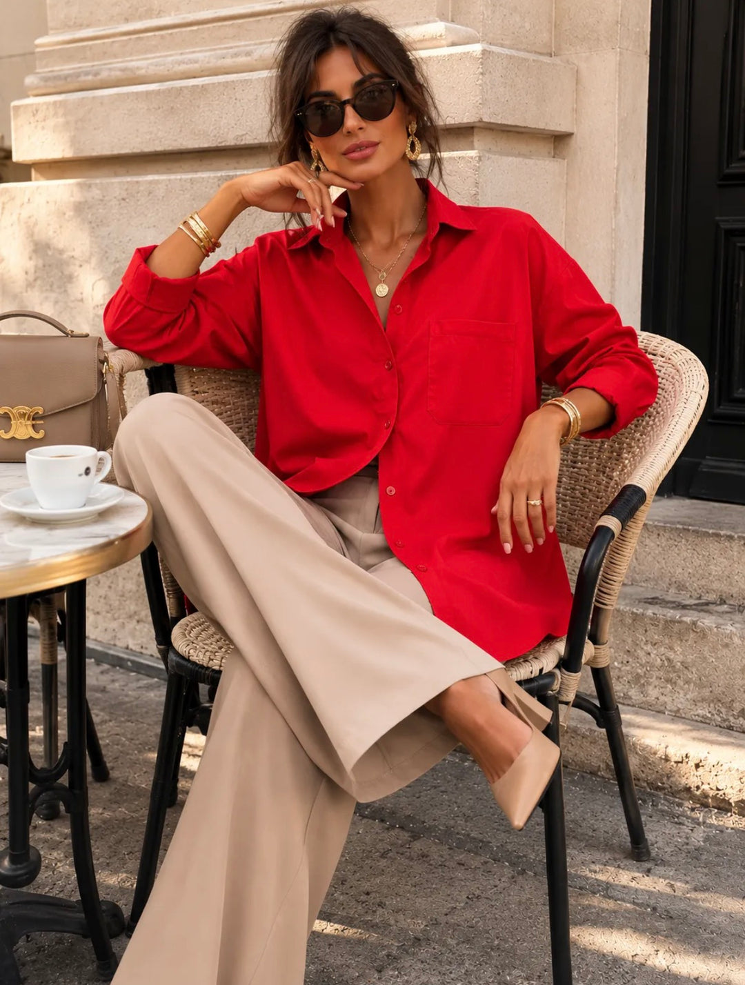 ESTRID - Oversized Shirt - Red