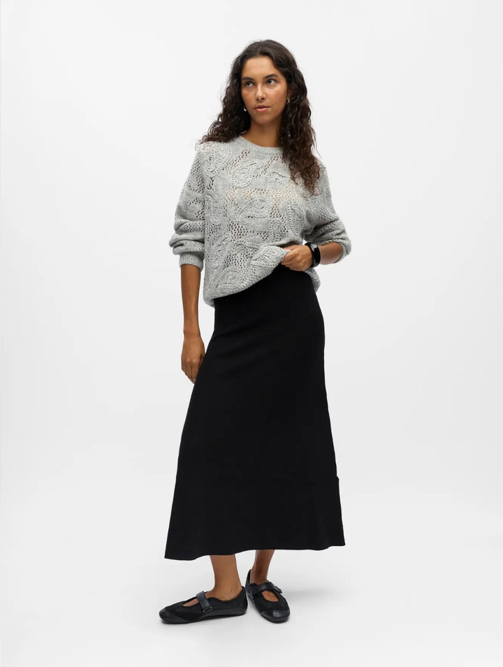REYNARD - Long Knit Skirt - Black