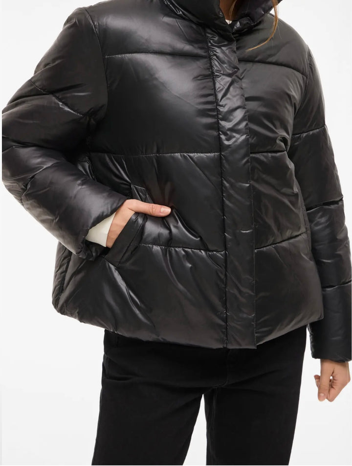 LIDDA - Shinny puffer jacket  - Black