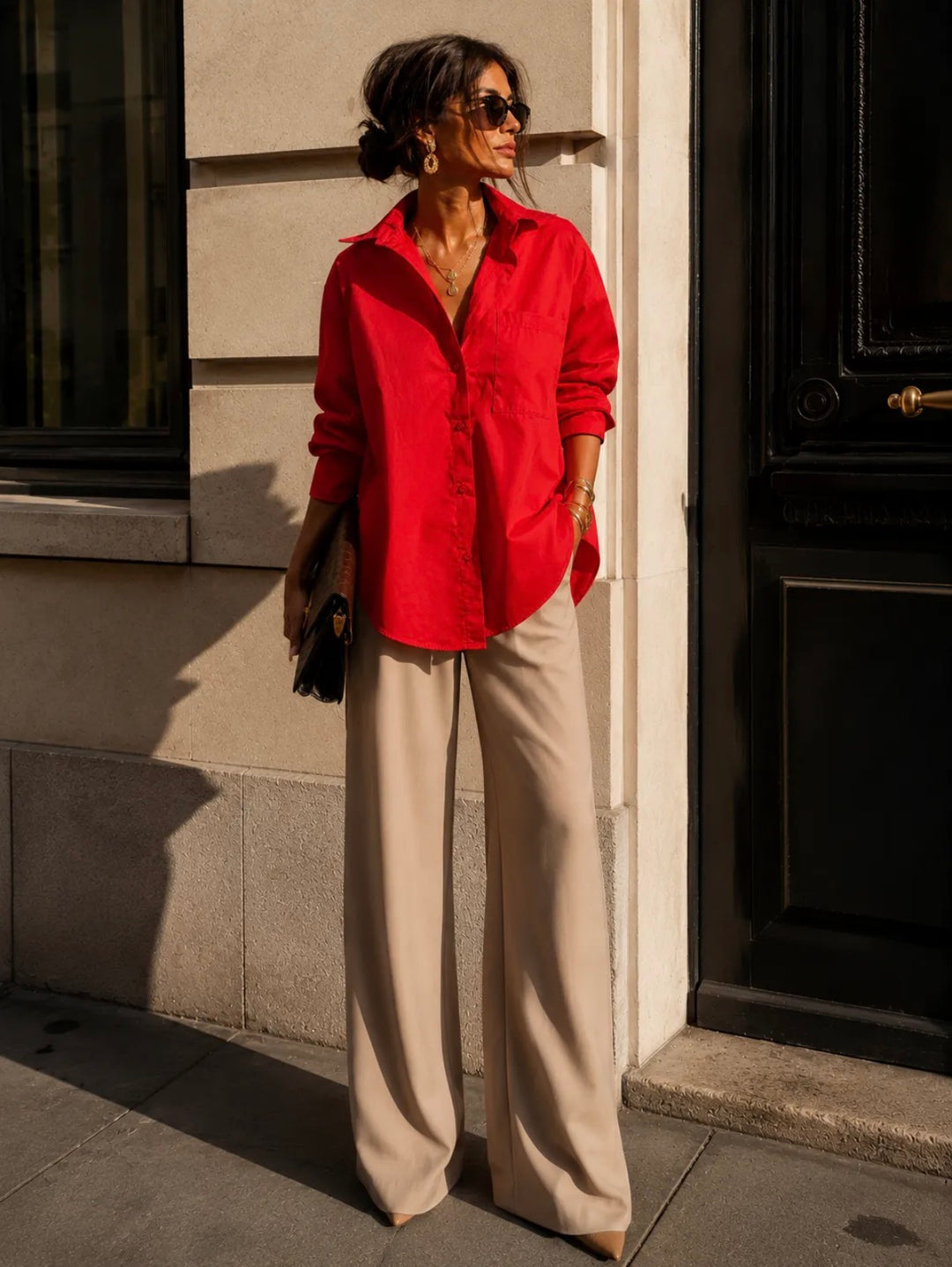 ESTRID - Oversized Shirt - Red
