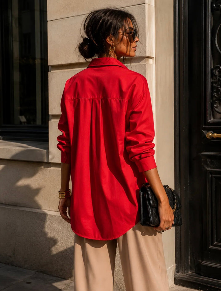 ESTRID - Oversized Shirt - Red