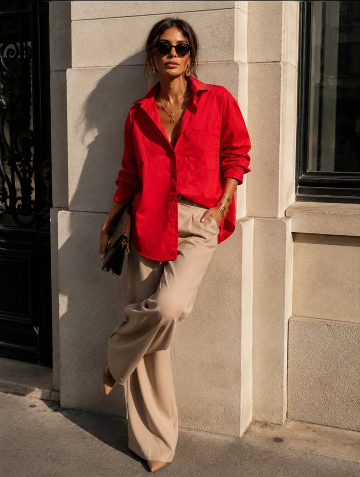 ESTRID - Oversized Shirt - Red