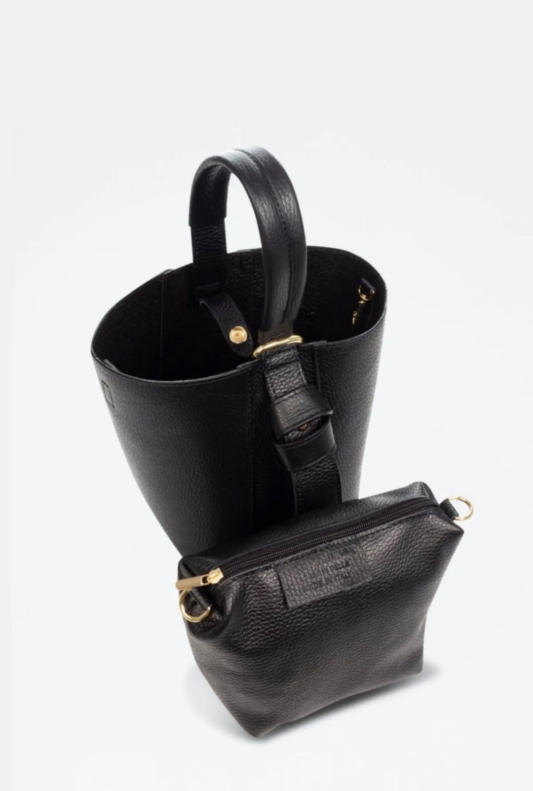 LILLY - Bucket bag i Skinn - Black