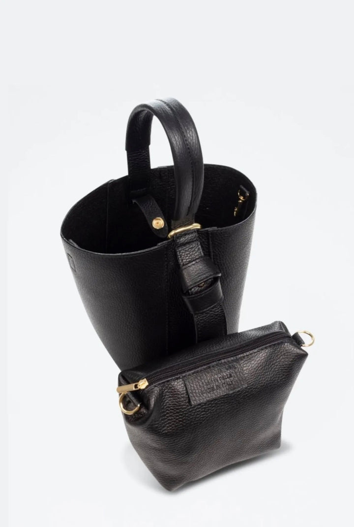 LILLY - Bucket bag i Skinn - Black