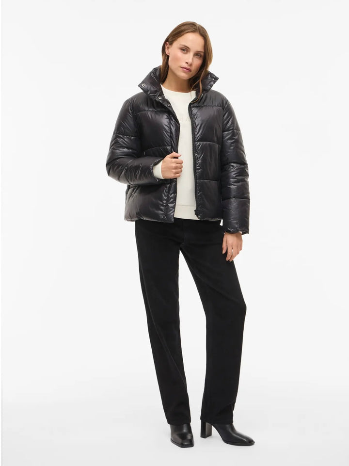 LIDDA - Shinny puffer jacket  - Black