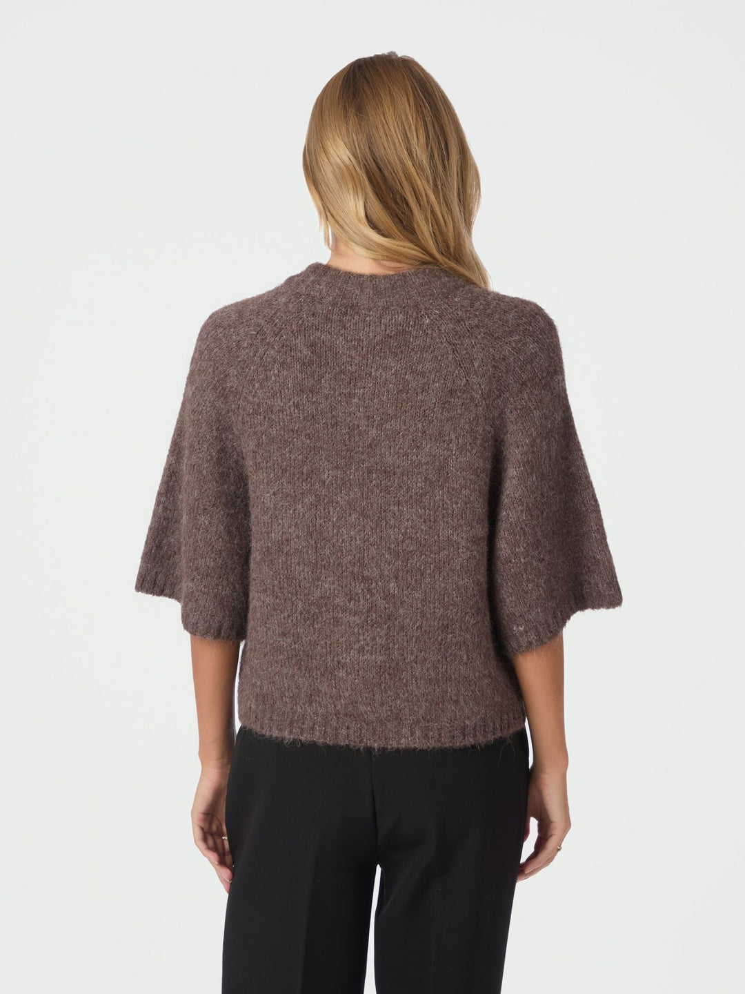 Neo Noir - Benuta Fluffy Knit Cardigan - Light Brown Melange