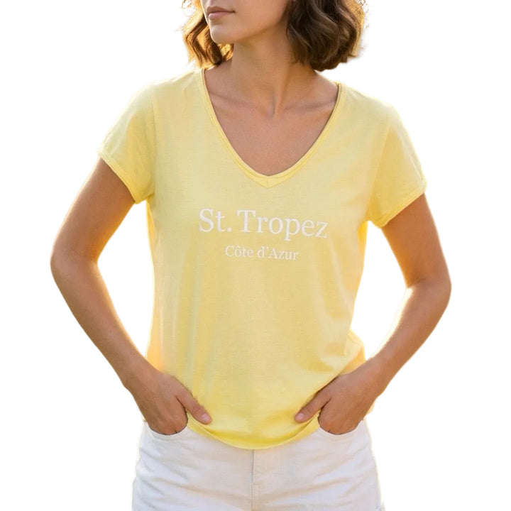 SELECTED BY KABARE - St Tropez - Washed T-shirt - Lemon