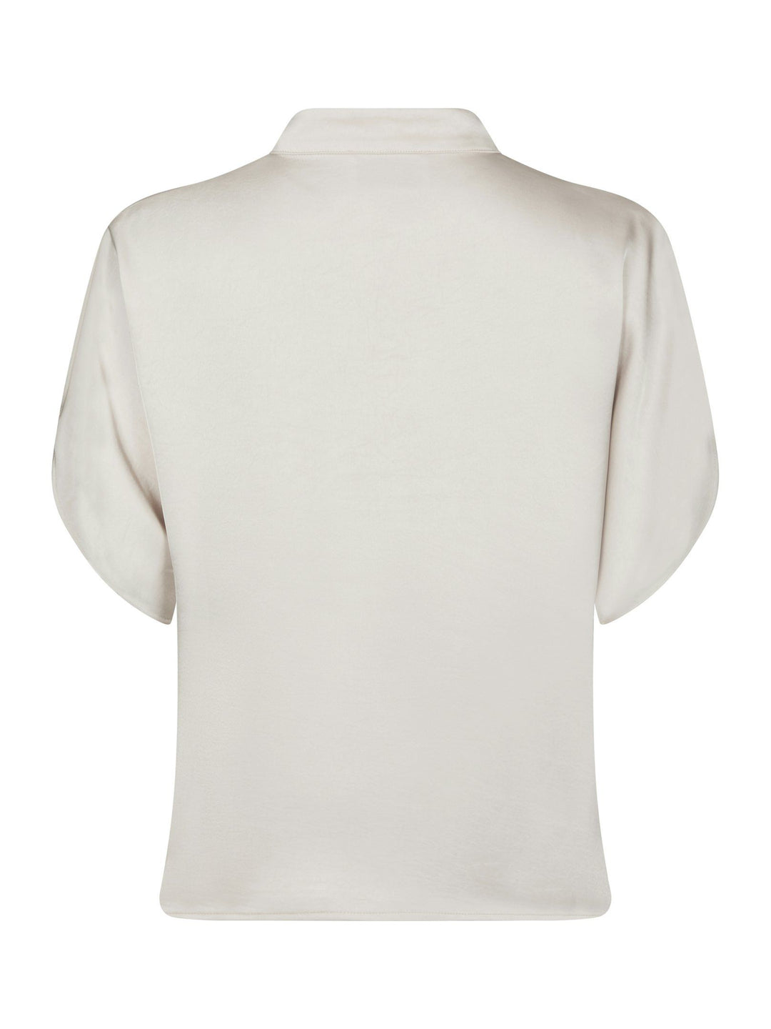 Neo Noir - Anelle Heavy Sateen Blouse - Pearl