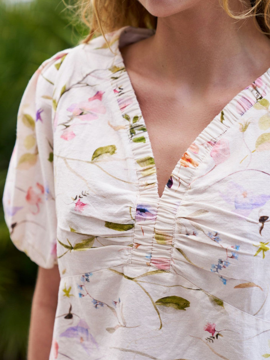 Neo Noir - Irina Flower Blouse - Offwhite