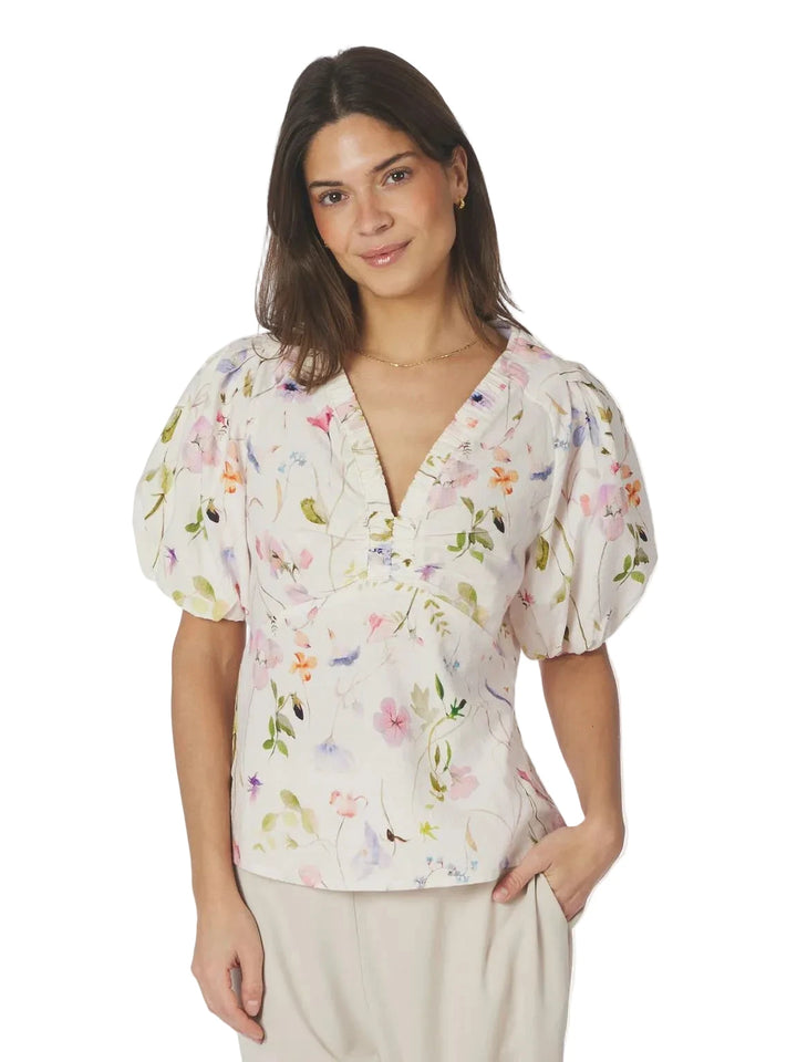 Neo Noir - Irina Flower Blouse - Offwhite