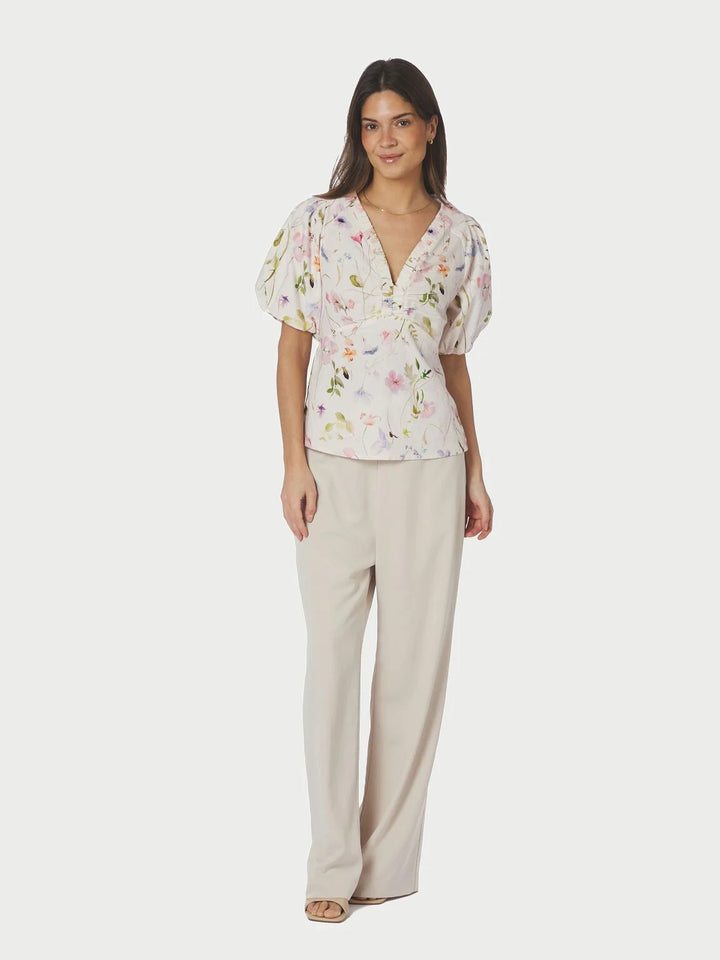 Neo Noir - Irina Flower Blouse - Offwhite
