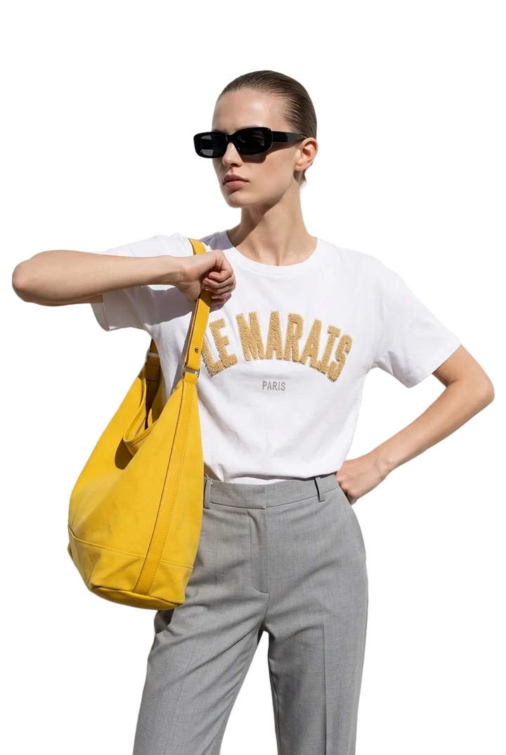 SELECTED BY KABARE - London T-shirt - White/Beige