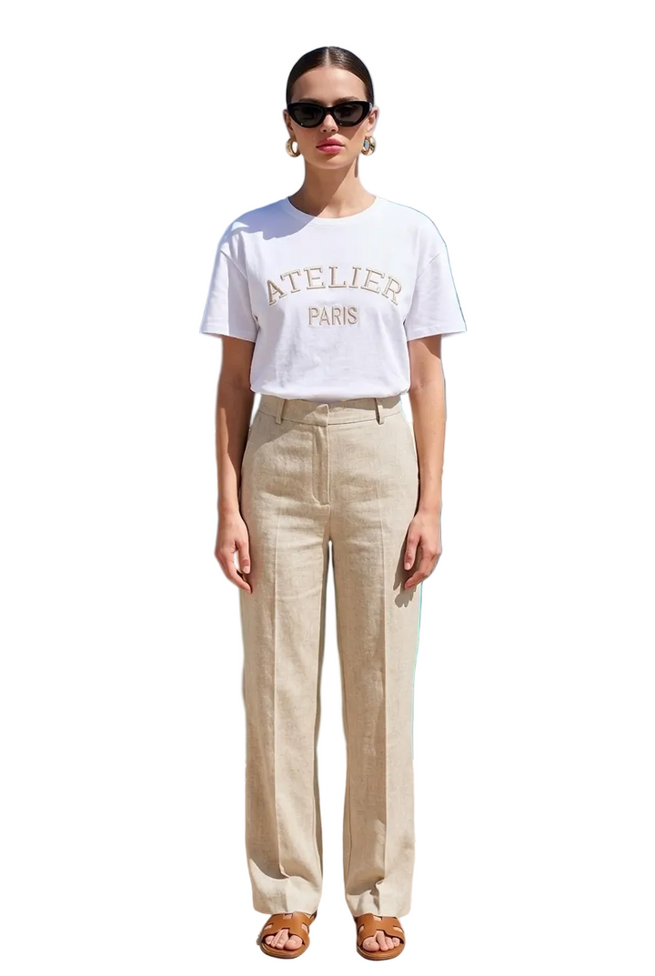 SELECTED BY KABARE - Paris T-shirt - White/Beige