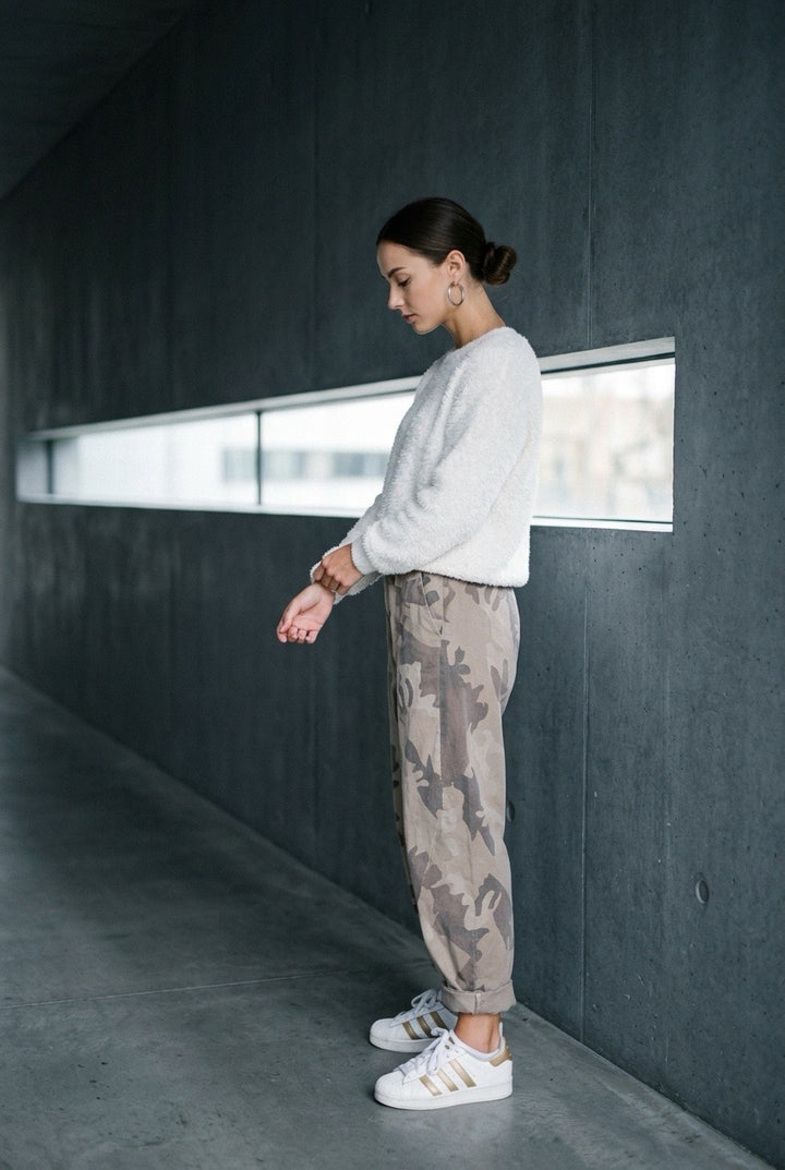 MARTA - Camo Pants - Beige
