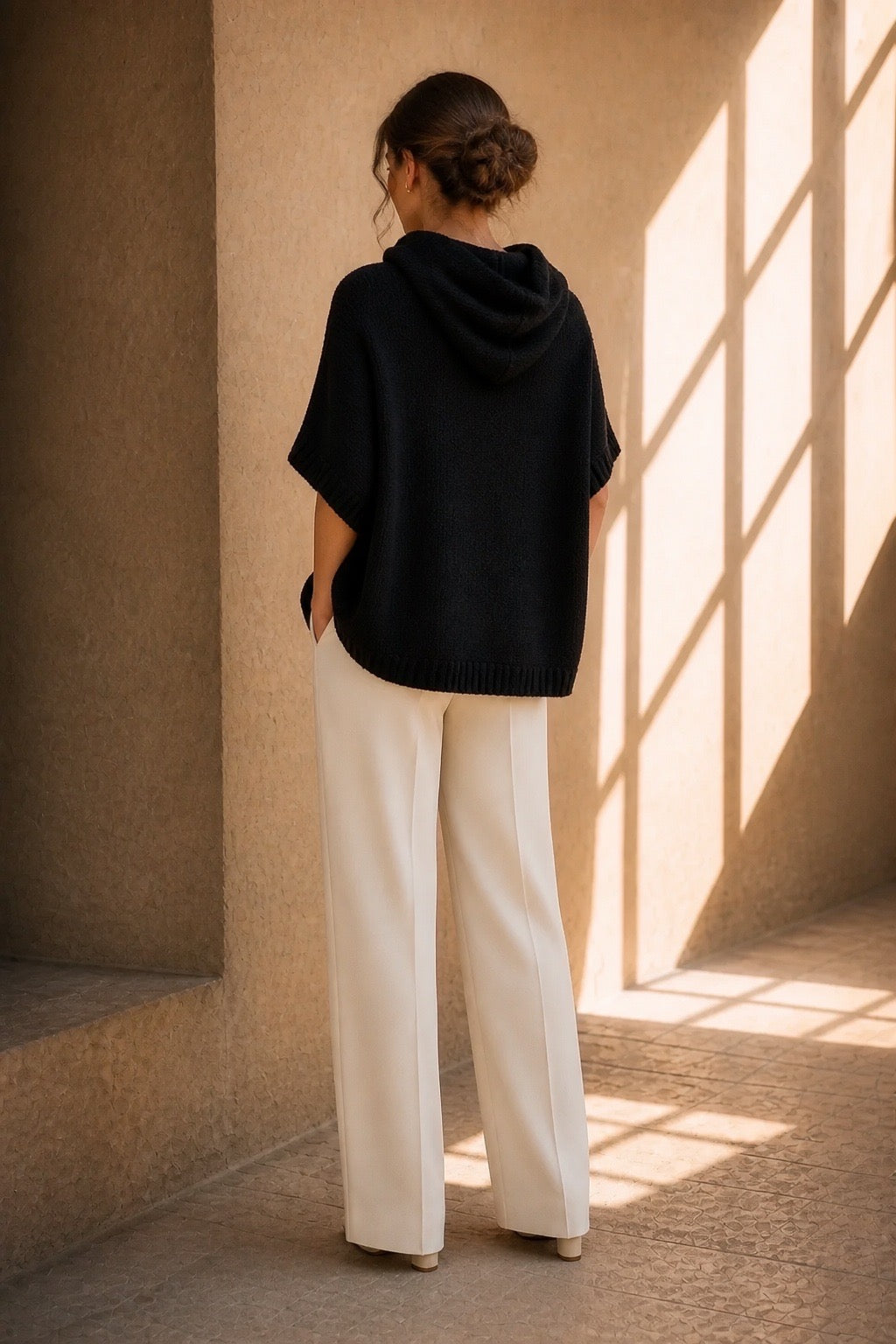 Honey & Haze - Zoé Mohair Hoodie Vest - Black
