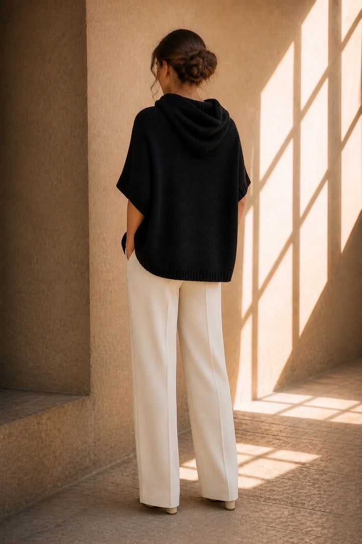 Honey & Haze - Zoé Mohair Hoodie Vest - Black