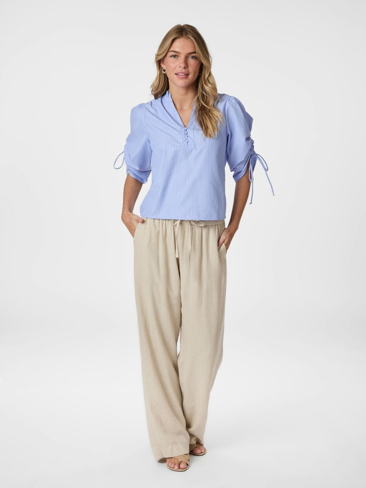 NEO NOIR - Ratta striped blouse - Sky Blue