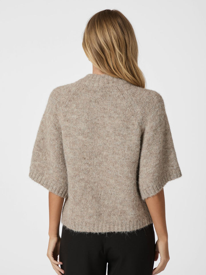 Neo Noir - Benuta Fluffy Knit Cardigan - Beige Melange