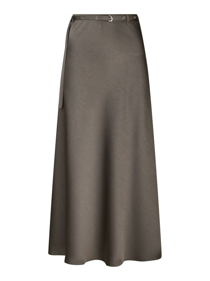Neo Noir - Innell Heavy Sateen Skirt - Warm Grey