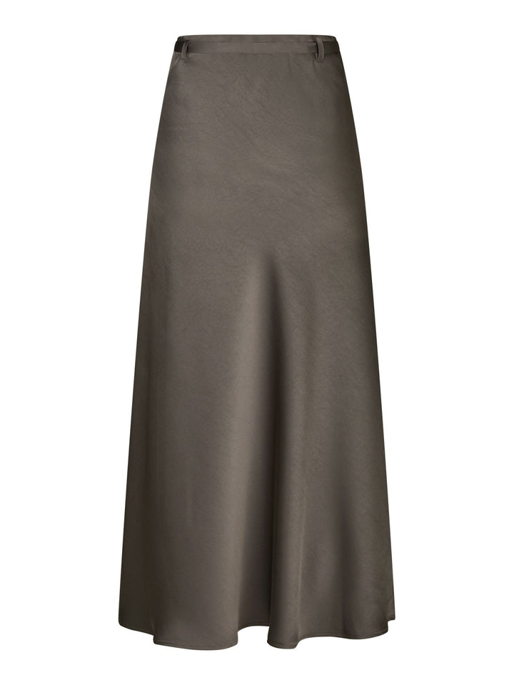Neo Noir - Innell Heavy Sateen Skirt - Warm Grey
