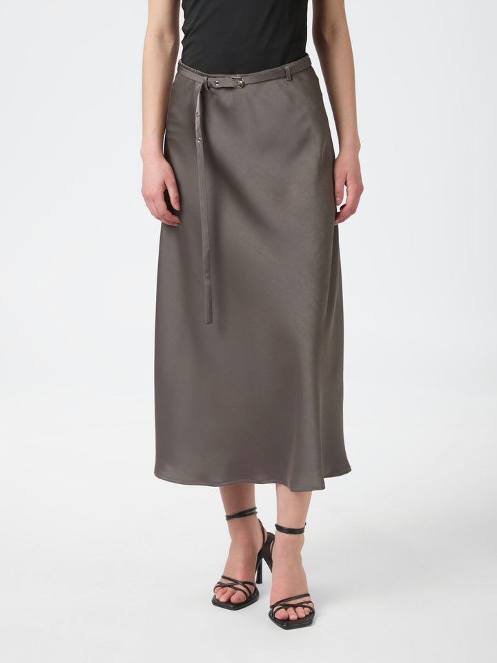Neo Noir - Innell Heavy Sateen Skirt - Warm Grey