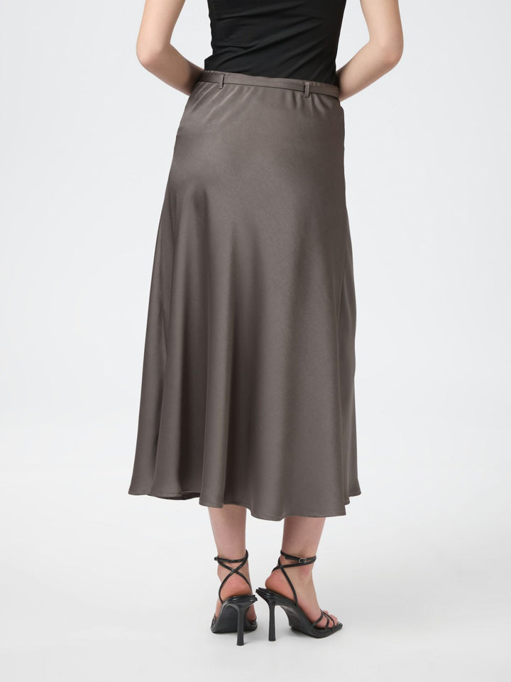 Neo Noir - Innell Heavy Sateen Skirt - Warm Grey