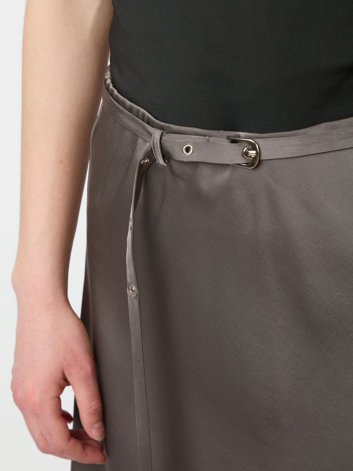 Neo Noir - Innell Heavy Sateen Skirt - Warm Grey