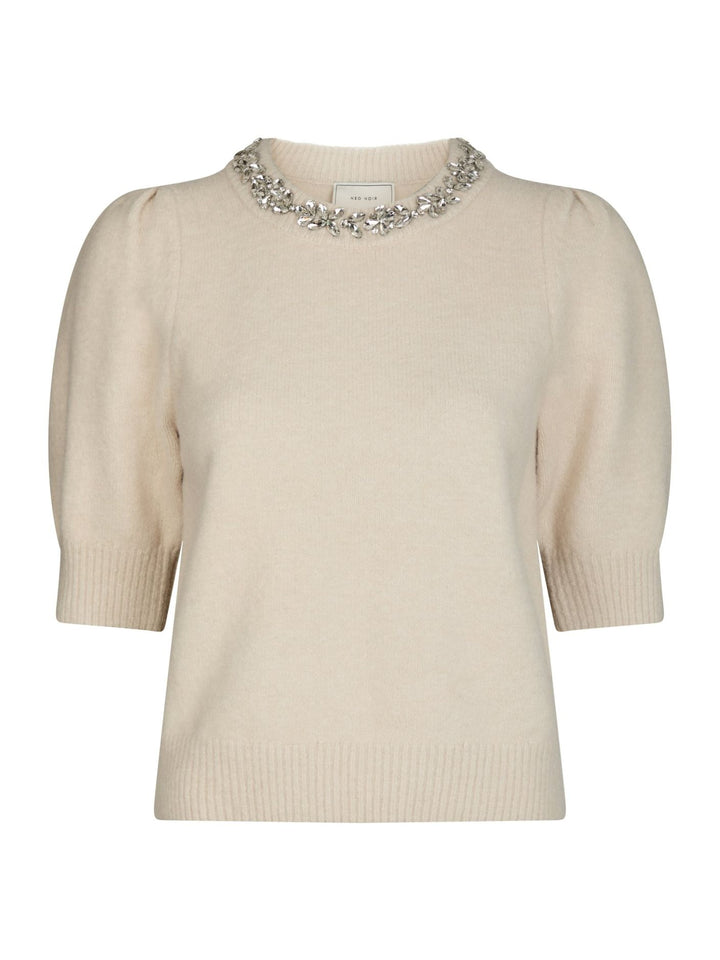 Neo Noir - Maia Stone Knit Blouse - Ivory