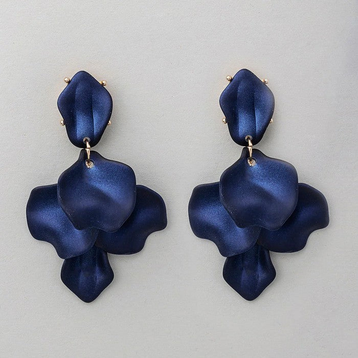 BOW 19 - Leaf earring - Midnight Blue