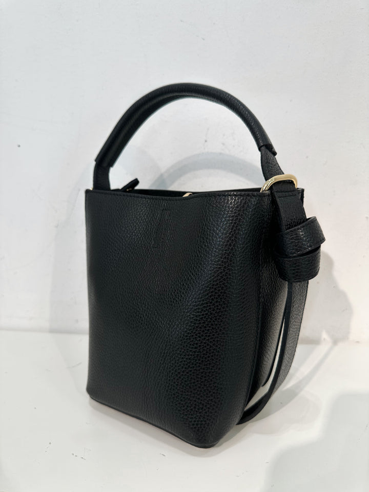 LILLY - Bucket bag i Skinn - Black