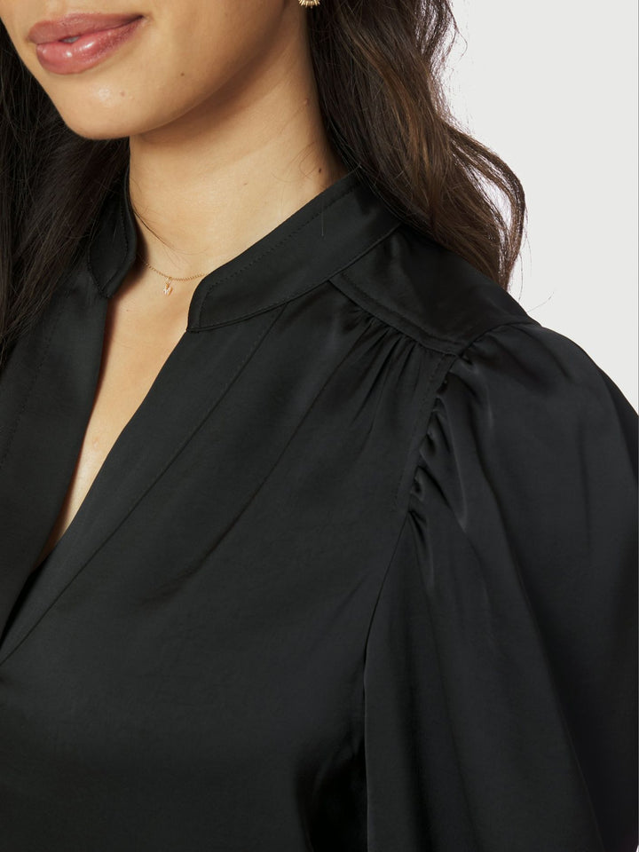 Neo Noir - Rosslyn Heavy Sateen Blouse - Black