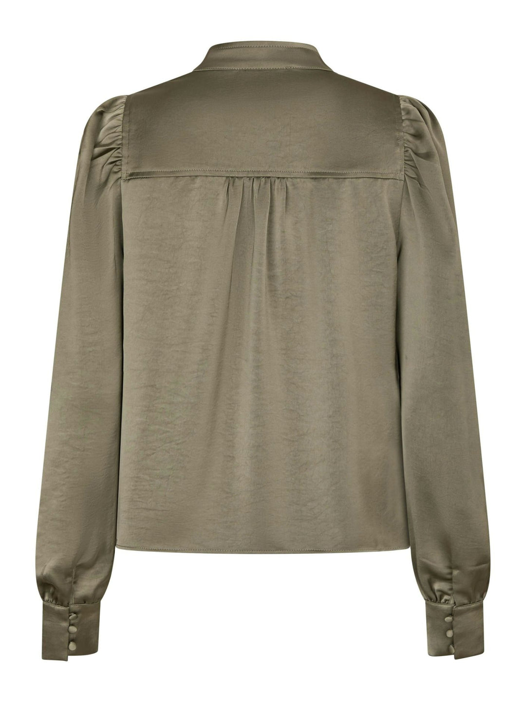 Neo Noir - Rosslyn Heavy Sateen Blouse - Cold Army