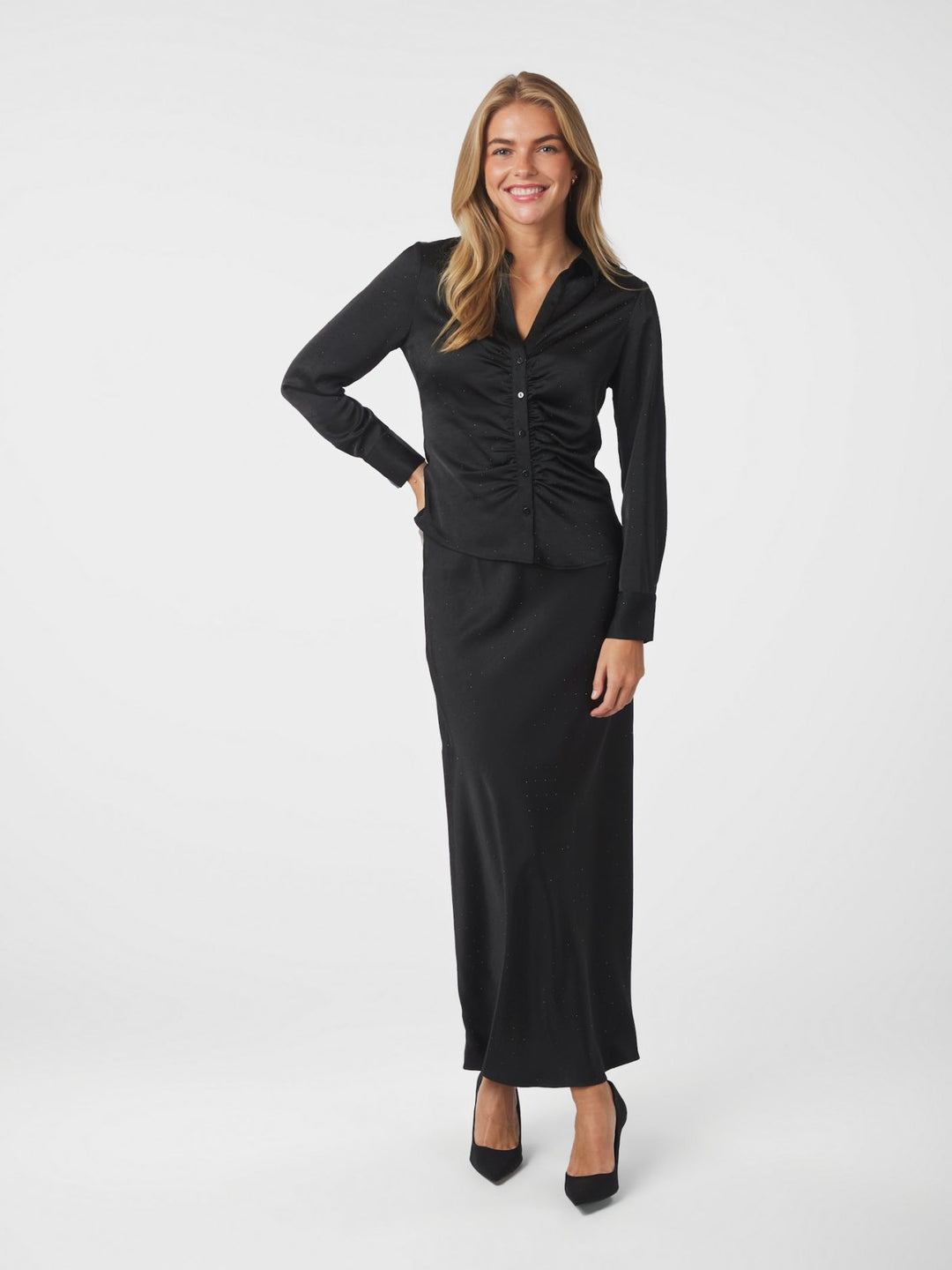 Neo Noir - Christy Heavy Sateen Bedas Blouse