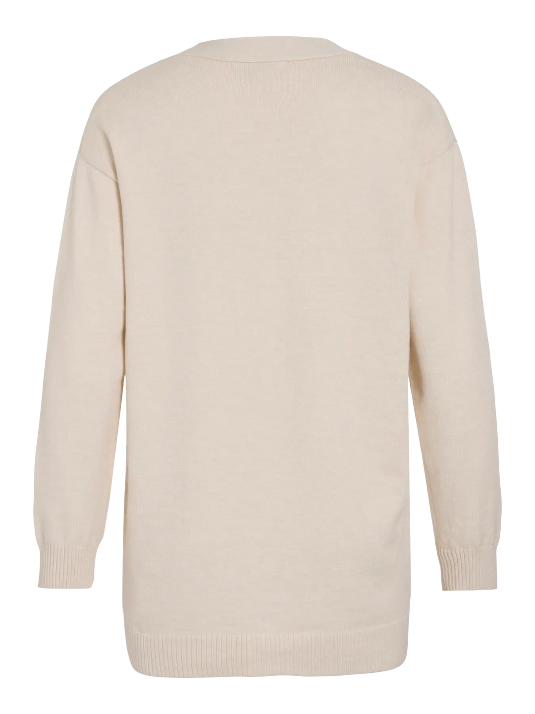 POLLY - Long button Knit Cardigan - Super Light Natural Melange