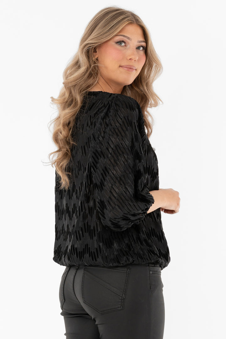JEWEL - Plisse Blouse - Black