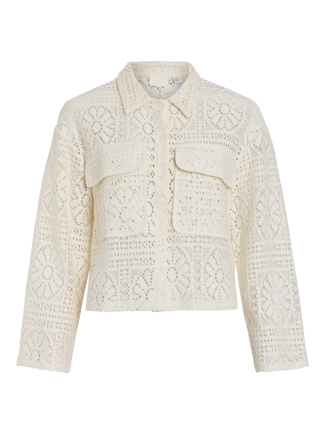 MERINDA - Lace boho Shirt - Creme
