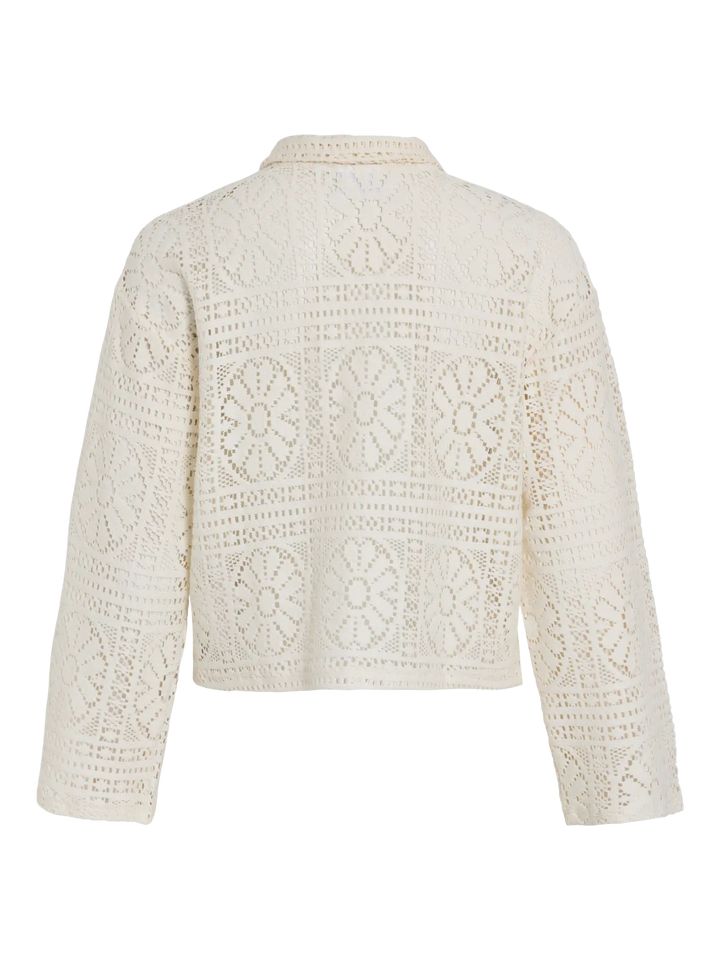 MERINDA - Lace boho Shirt - Creme