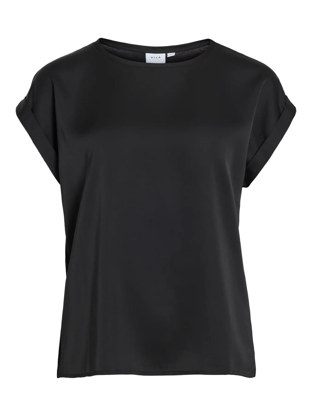 ELLETTE - Satin T-shirt - Black
