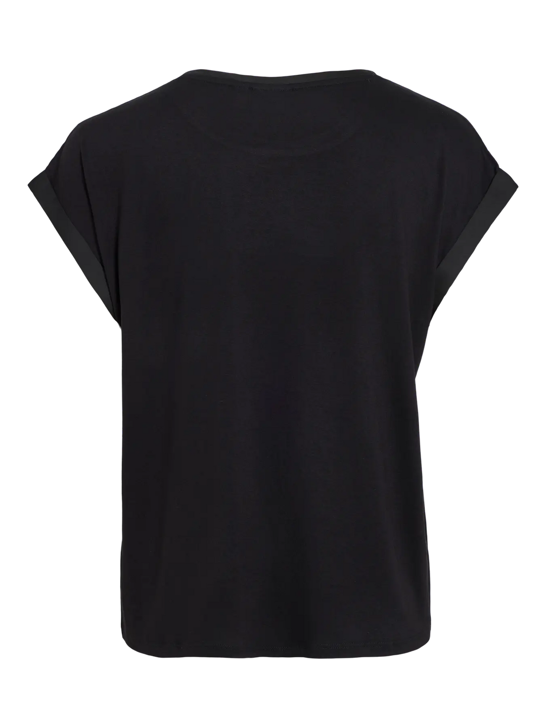 ELLETTE - Satin T-shirt - Black