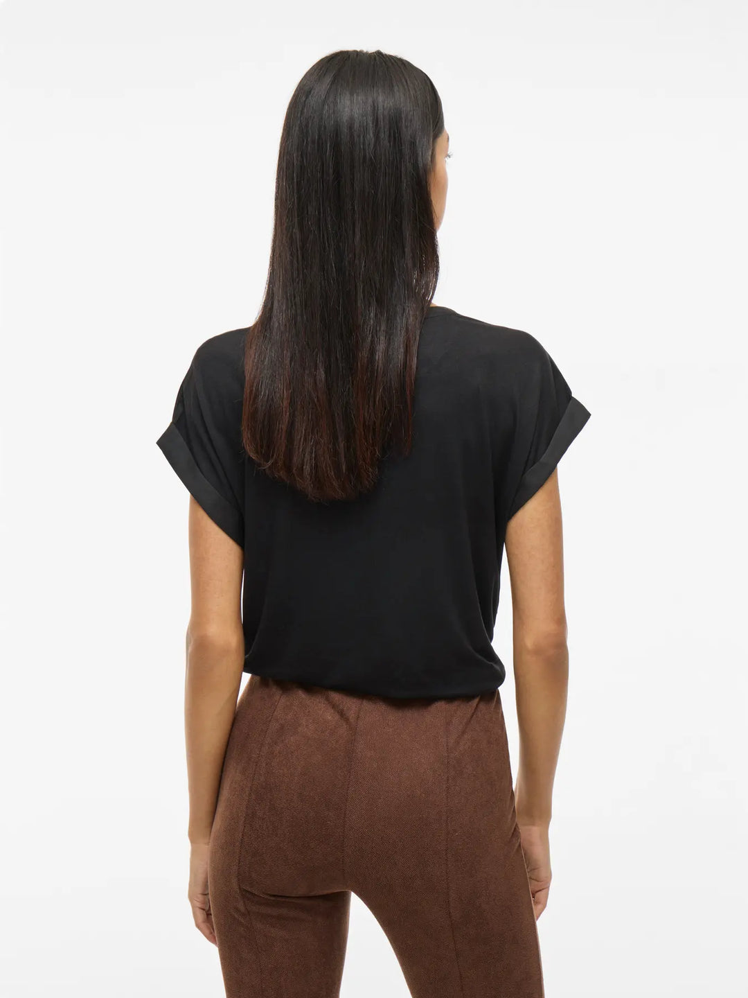 ELLETTE - Satin T-shirt - Black