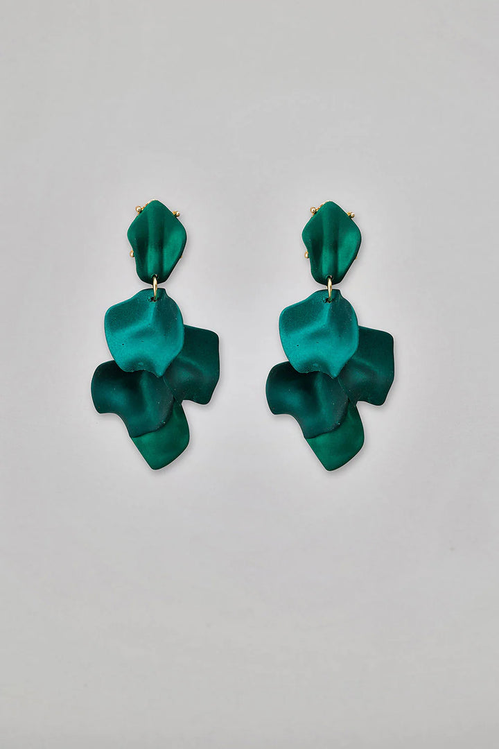 BOW 19 - Leaf earring - Metallic Green